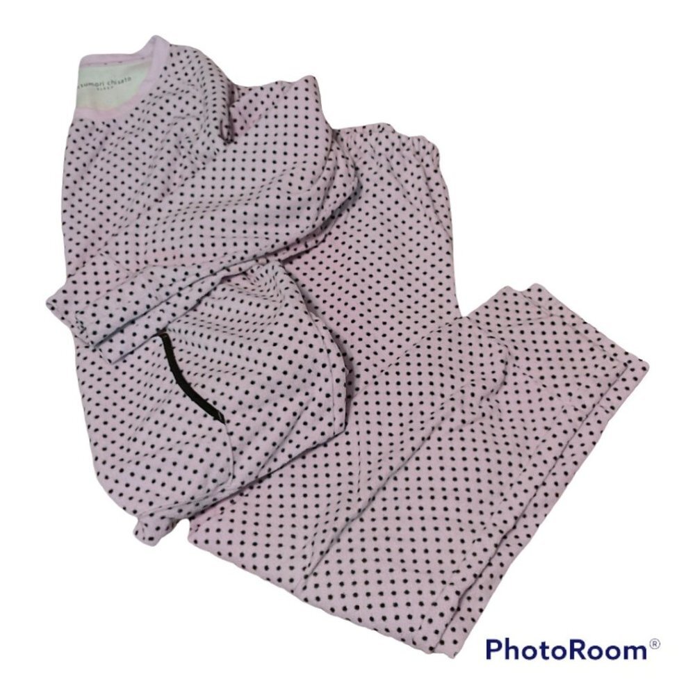 TSUMORI CHISATO Sleep Terry Cloth Polka Dot 2pc. Pajama Set sz. Lg